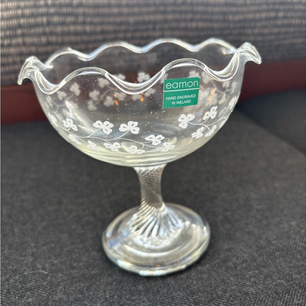 Eamon glass irish hand engraved dish